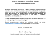 AVISO DE DISPENSA DE LICITAÇÃO N° 009/2024 - Processo Administrativo nº 059/2024