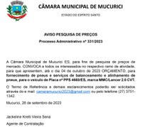 AVISO PESQUISA DE PREÇOS - Processo Administrativo nº 331/2023