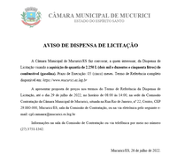 AVISO DE DISPENSA DE LICITAÇÃO.