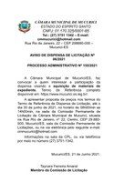 Aviso de dispensa de licitação nº 06-2021