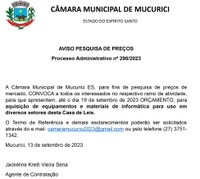 AVISO PESQUISA DE PREÇOS -  Processo Administrativo nº 298/2023