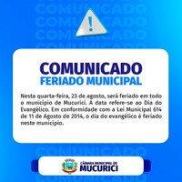 COMUNICADO: FERIADO MUNICIPAL 