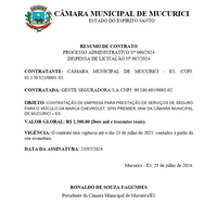 PROCESSO ADMINISTRATIVO Nº 060/2024 - DISPENSA DE LICITAÇÃO Nº 007/2024 - RESUMO DE CONTRATO